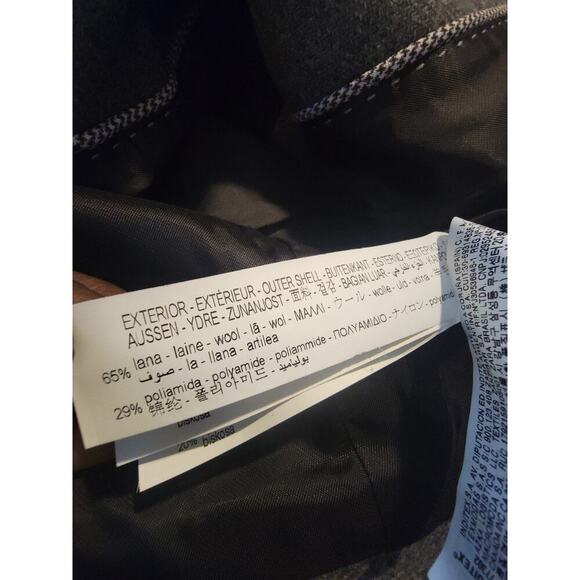 Zara Manteco Peacoat Sz XS Italian Wool Dark Gray Three Button Long Coat Jacket - Picture 14 of 14